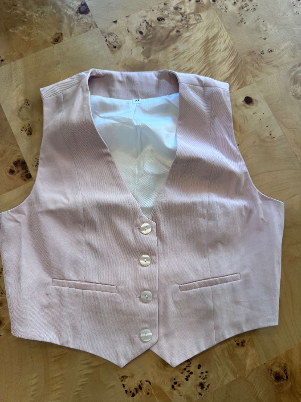 Light Pink 4 Button Vest